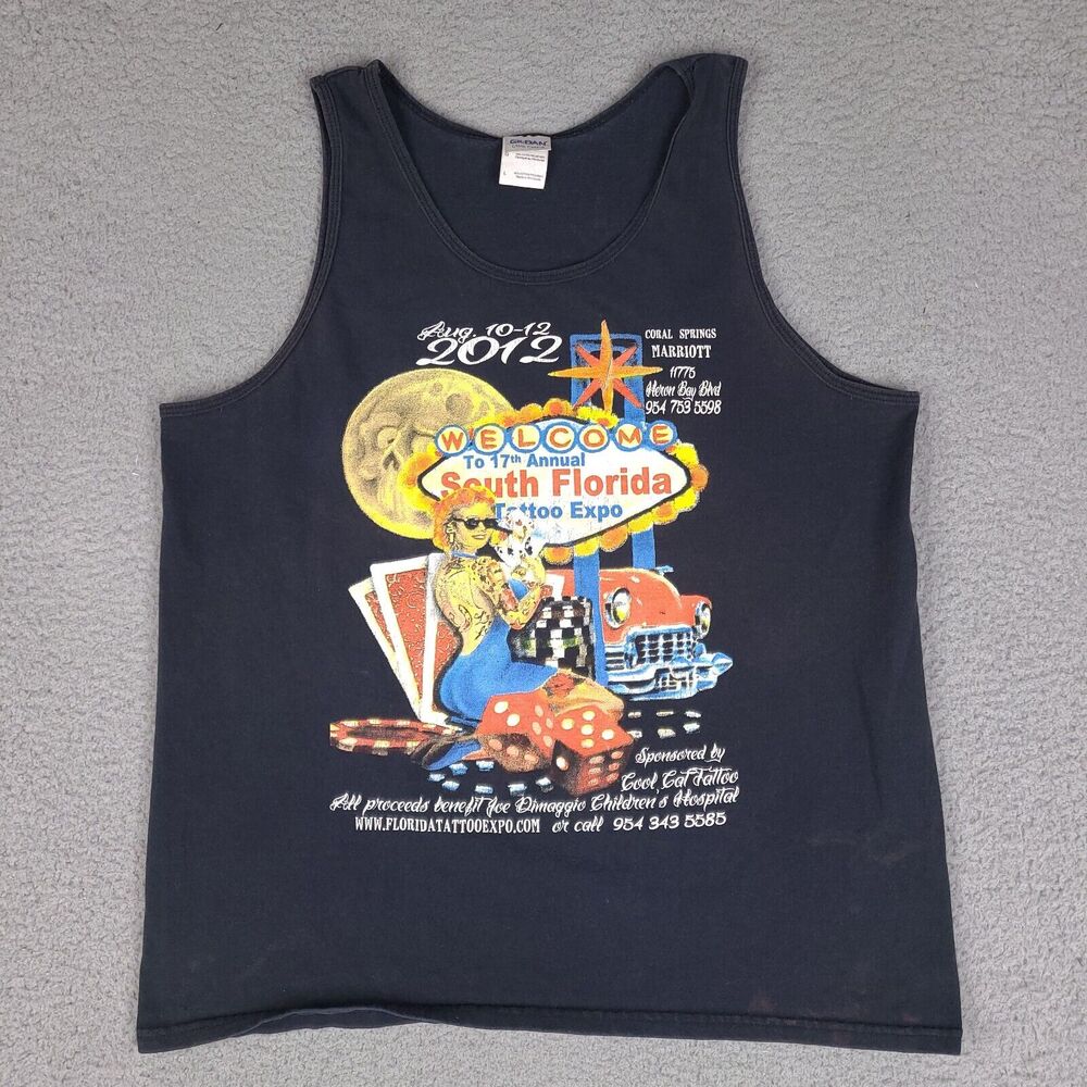 Tattoo Expo South Florida Tank Top Mens Large Black Shirt 2012